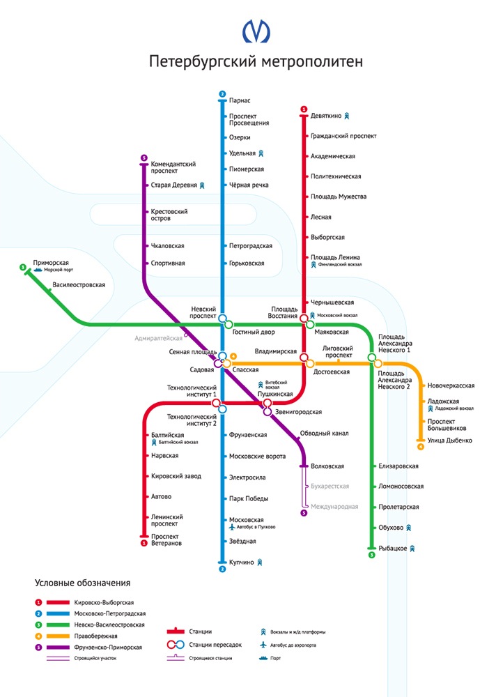 Схема метро спб санкт петербург